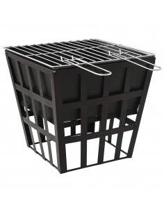 Braciere e Barbecue 2 in 1 34x34x48 cm in Acciaio 2