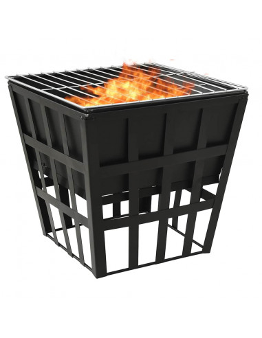 Braciere e Barbecue 2 in 1 34x34x48 cm in Acciaio