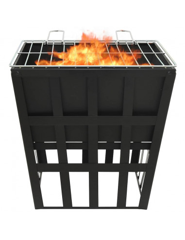 Braciere e Barbecue 2 in 1 34x34x48 cm in Acciaio