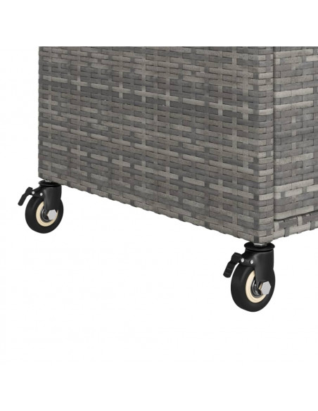 Carrello da Bar con Cassetto Grigio 100x45x97 cm in Polyrattan