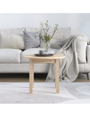 Tavolino da Salotto Ø 55x45 cm in Legno Massello di Pino