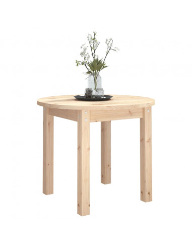 Tavolino da Salotto Ø 55x45 cm in Legno Massello di Pino