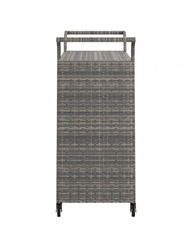 Carrello da Bar con Cassetto Grigio 100x45x97 cm in Polyrattan