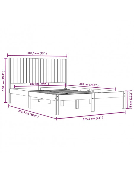 Giroletto in Legno Massello 180x200 cm Super King