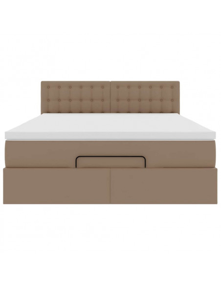 Struttura Letto Pouf con Materasso 140x190 cm Similpelle
