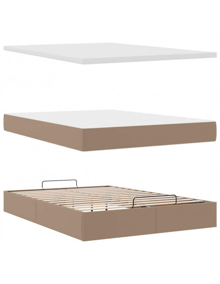 Struttura Letto Pouf con Materasso 140x190 cm Similpelle Struttura Letto Pouf con Materasso 140x190 cm Similpelle