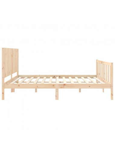 Giroletto con Testiera Super King Size in Legno Massello