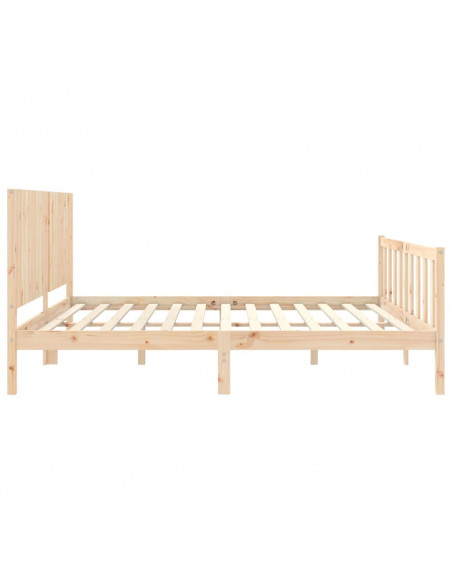 Giroletto con Testiera Super King Size in Legno Massello