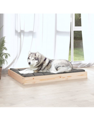 Cuccia per Cani 101,5x74x9 cm in Legno Massello di Pino