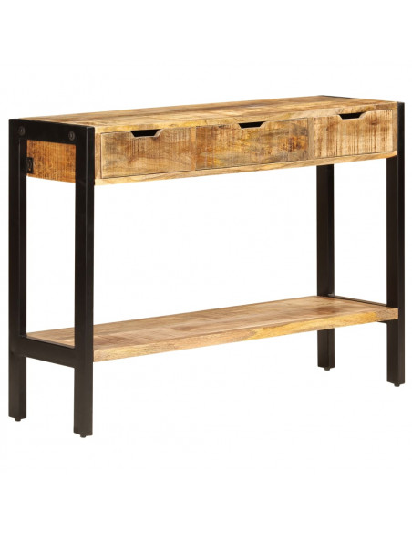 Credenza con 3 Cassetti 110x35x75 cm Legno Massello di Mango