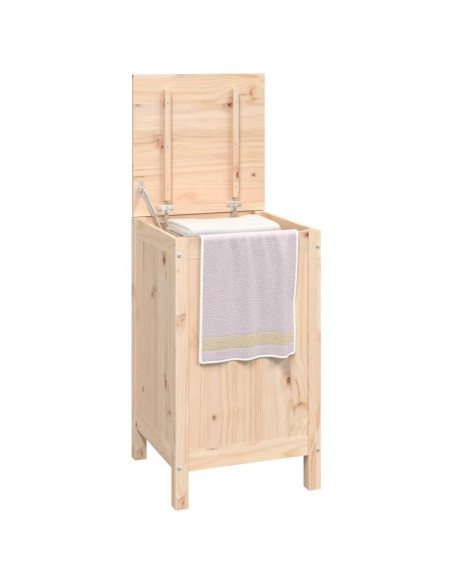 Contenitore per Bucato 44x44x76 cm Legno Massello Pino