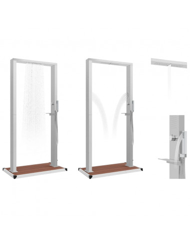 Doccia da Esterno con Piatto in WPC Acciaio Inossidabile