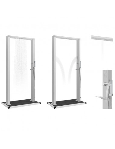 Doccia da Esterno con Piatto in WPC Acciaio Inossidabile