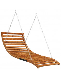 Letto a Dondolo con Tetto Massello di Abete Finitura in Teak 2