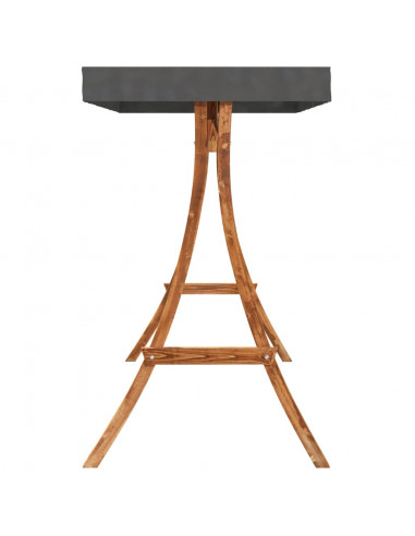 Letto a Dondolo con Tetto Massello di Abete Finitura in Teak