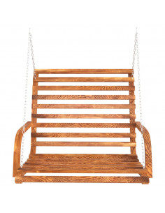 Panca a Dondolo in Legno Ricurvo Finitura Teak 126x63x92 cm 2