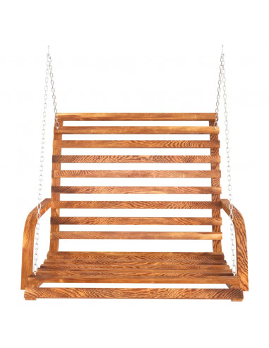 Panca a Dondolo in Legno Ricurvo Finitura Teak 126x63x92 cm