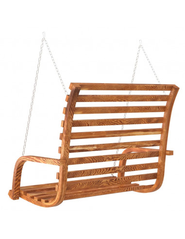 Panca a Dondolo in Legno Ricurvo Finitura Teak 126x63x92 cm