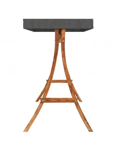 Panca a Dondolo con Tetto Massello di Abete Finitura in Teak