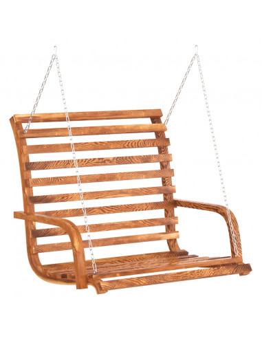 Panca a Dondolo con Tetto Massello di Abete Finitura in Teak