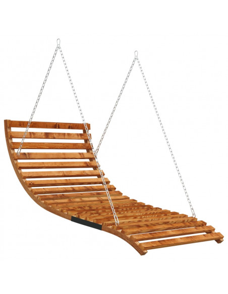 Letto a Dondolo con Tetto Massello di Abete Finitura in Teak