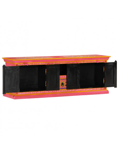 Mobile Porta TV Rosa 110x30x40 cm in Legno Massello di Mango