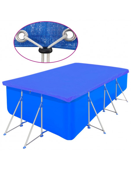 Coperture per Piscina 2 pz PE Rettangolari 90 g/mq 540x270 cm