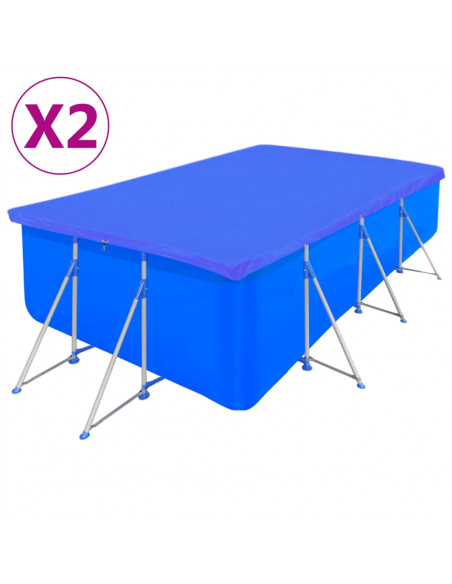 Coperture per Piscina 2 pz PE Rettangolari 90 g/mq 400x207 cm