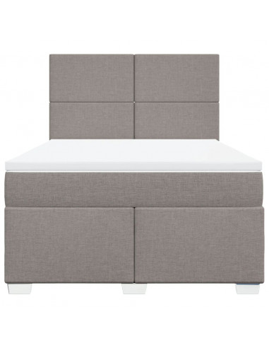 Giroletto a Molle con Materasso Tortora 140x190 cm in Tessuto