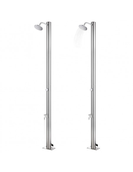 Doccia da Giardino 215 cm in Acciaio Inossidabile