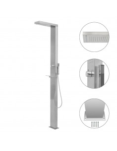 Doccia da Giardino in Acciaio Inox Quadrata