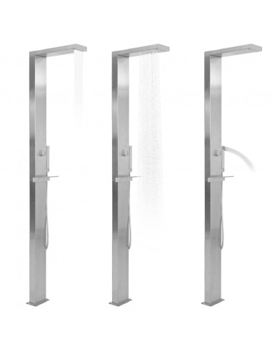 Doccia da Giardino in Acciaio Inox Quadrata