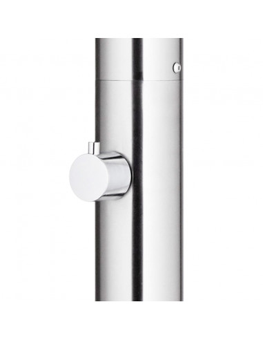 Doccia da Giardino con Base Grigia 220 cm in Acciaio Inox