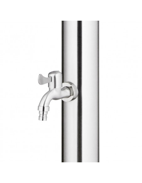 Doccia da Giardino con Base Grigia 220 cm in Acciaio Inox