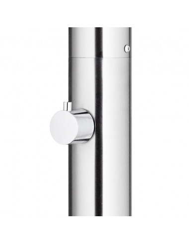 Doccia da Giardino con Base Grigia 220 cm in Acciaio Inox