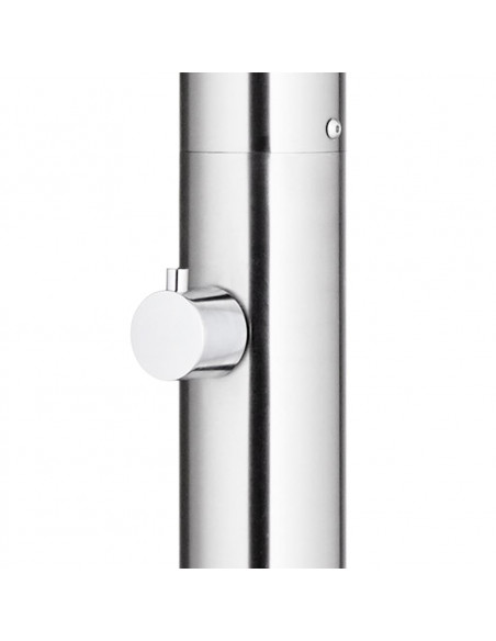 Doccia da Giardino con Base Grigia 220 cm in Acciaio Inox