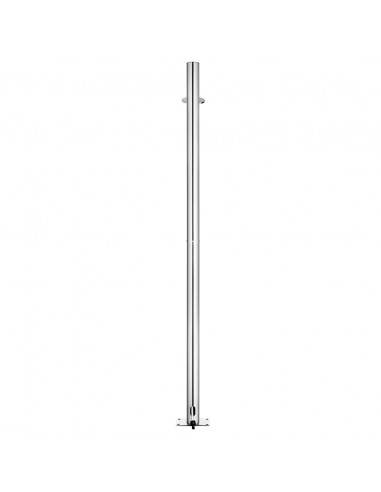 Doccia da Giardino con Base Marrone 220 cm in Acciaio Inox