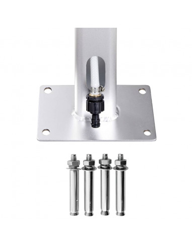 Doccia da Giardino con Base Grigia 220 cm in Alluminio