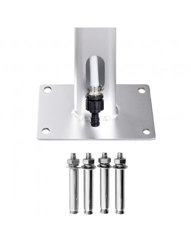 Doccia da Giardino con Base Grigia 220 cm in Alluminio