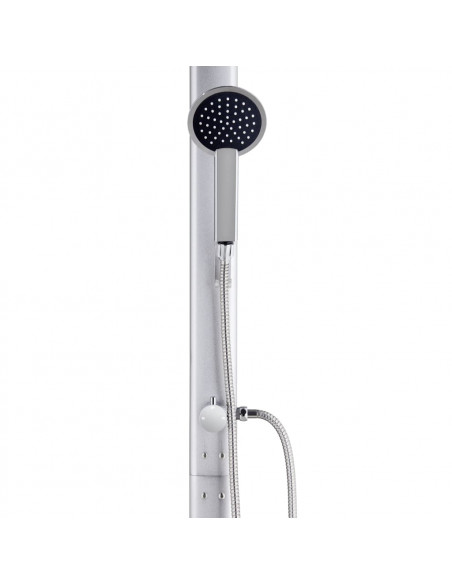 Doccia da Giardino con Base Grigia 220 cm in Alluminio
