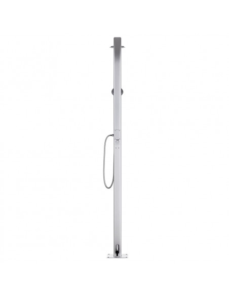 Doccia da Giardino con Base Marrone 220 cm in Alluminio