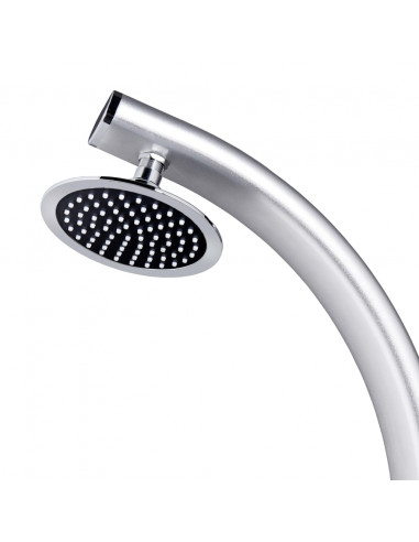 Doccia da Giardino con Base Marrone 220 cm in Alluminio