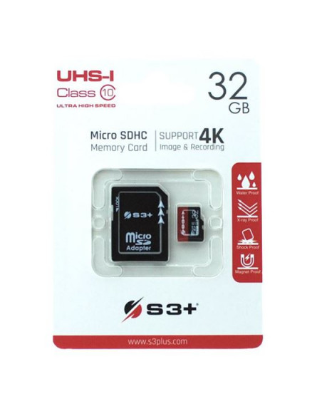 32GB S3+ MICROSD WITH SD ADAPTOR