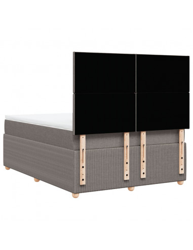 Giroletto a Molle con Materasso Tortora 140x190 cm in Tessuto