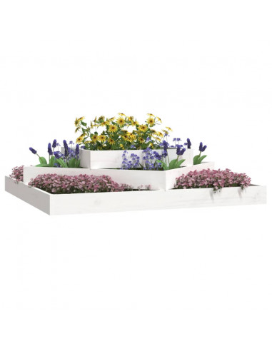 Fioriera Bianca 112x112x27 cm in Legno Massello di Pino