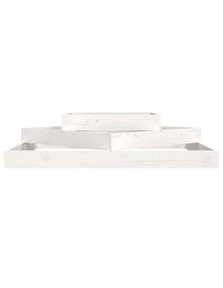 Fioriera Bianca 112x112x27 cm in Legno Massello di Pino