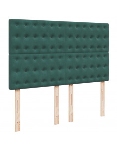 Giroletto a Molle con Materasso Verde Scuro 140x190 cm Velluto 2