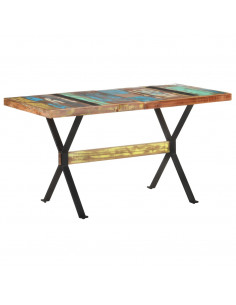 Tavolo da Pranzo 140x70x76 cm in Legno Massello di Recupero 2