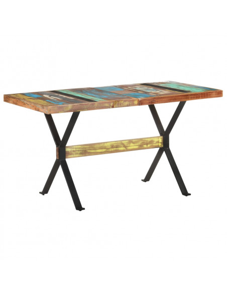 Tavolo da Pranzo 140x70x76 cm in Legno Massello di Recupero