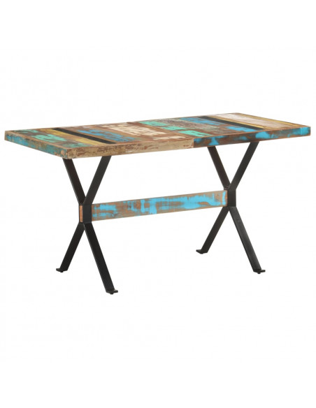 Tavolo da Pranzo 140x70x76 cm in Legno Massello di Recupero